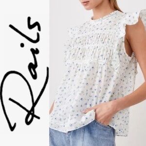 Rails Filomena Top Bluebell Eyelet - Cotton - women’s size medium EUC